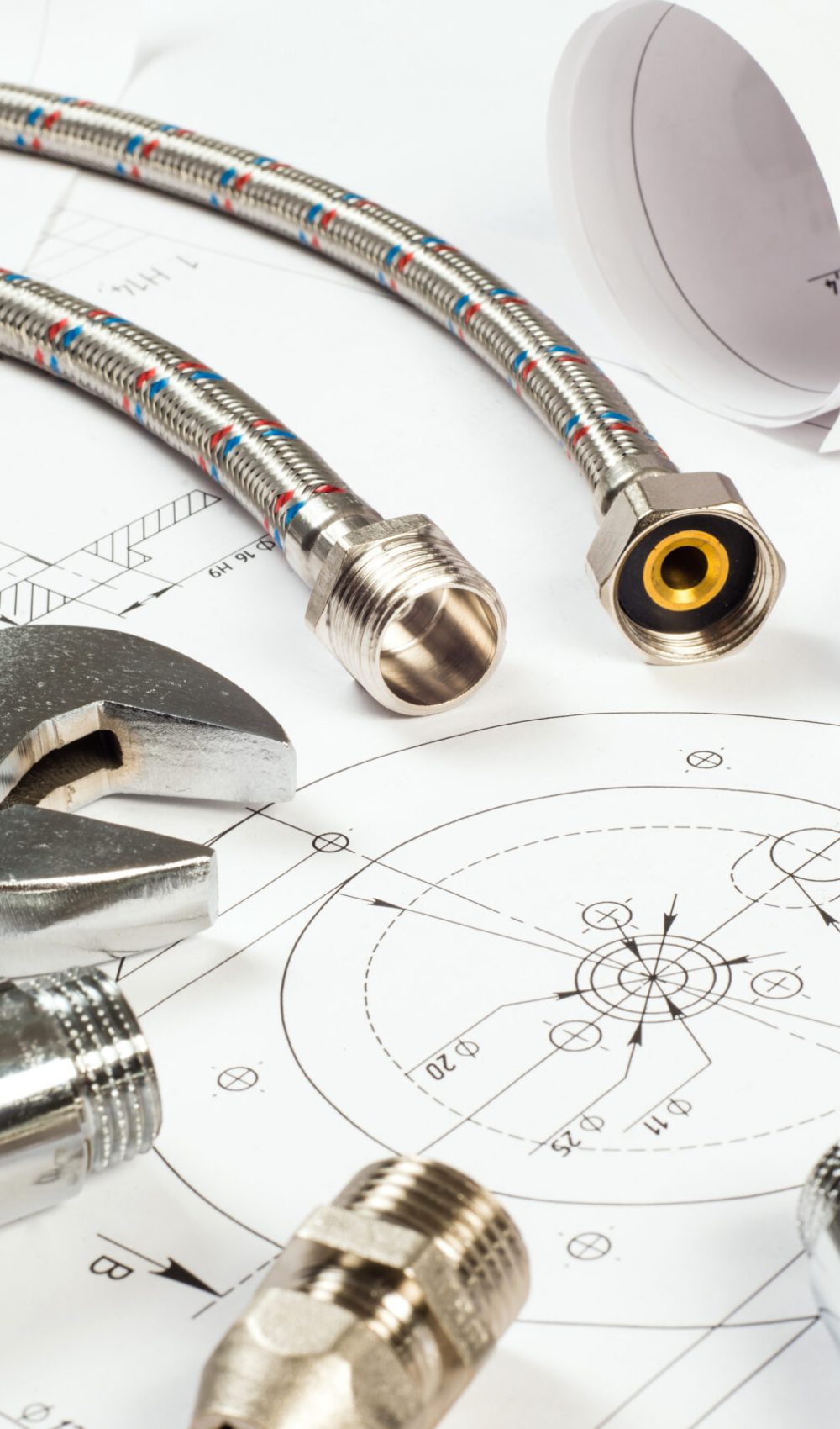 plumbing and drawings are on the desktop, workspace engineer